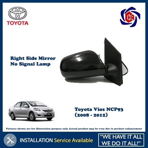 Toyota Vios NCP93 (2008 - 2012) Side Mirror NO Signal Lamp | Shopee ...