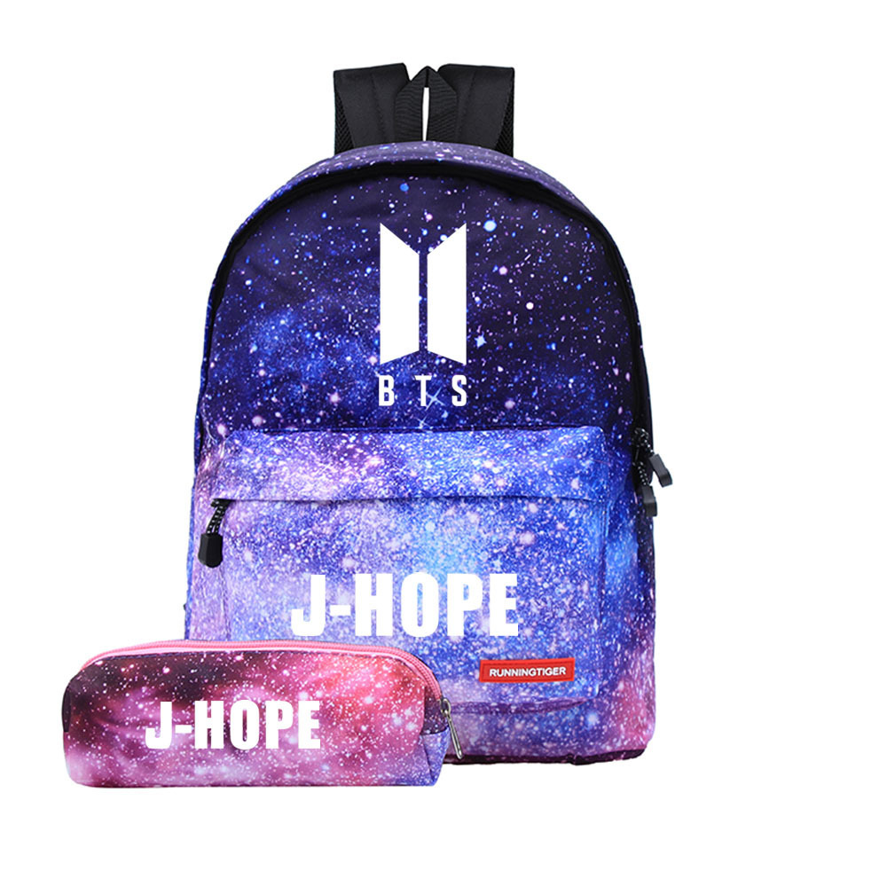 2 In 1 Set Bts Kpop Schoolbag Backpack Set Canvas Bag Bt21 Purple Sky Shoulder Bag Beg Sekolah Backpack Pencil Case Jimin V Jin Suga J Hope Jung Kook Rm Shopee Malaysia - j hope in bag roblox