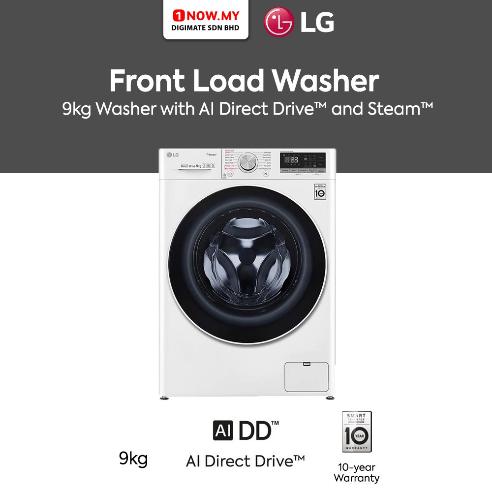 LG 9KG Front Load Washing Machine FV1409S4W (AI Direct Drive and Steam