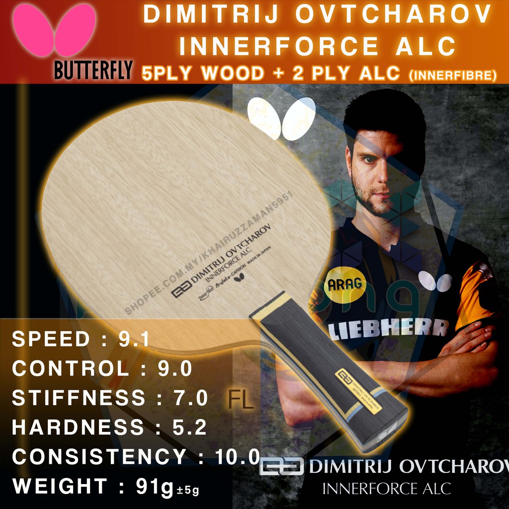 Butterfly Dimitrij Ovtcharov Innerforce Alc Blade New 2021 Blade Shopee Malaysia