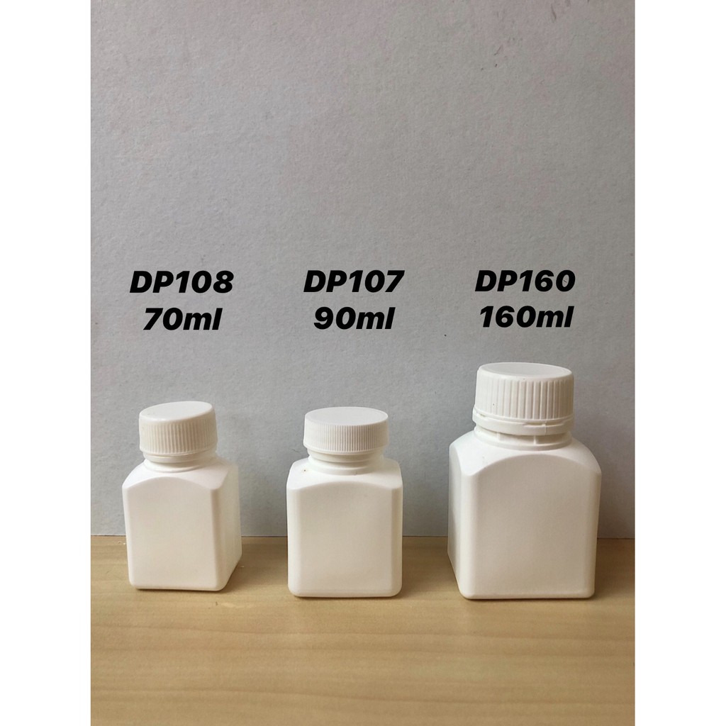 Empty White Plastic  Capsule Bottle Supplement Bottle 