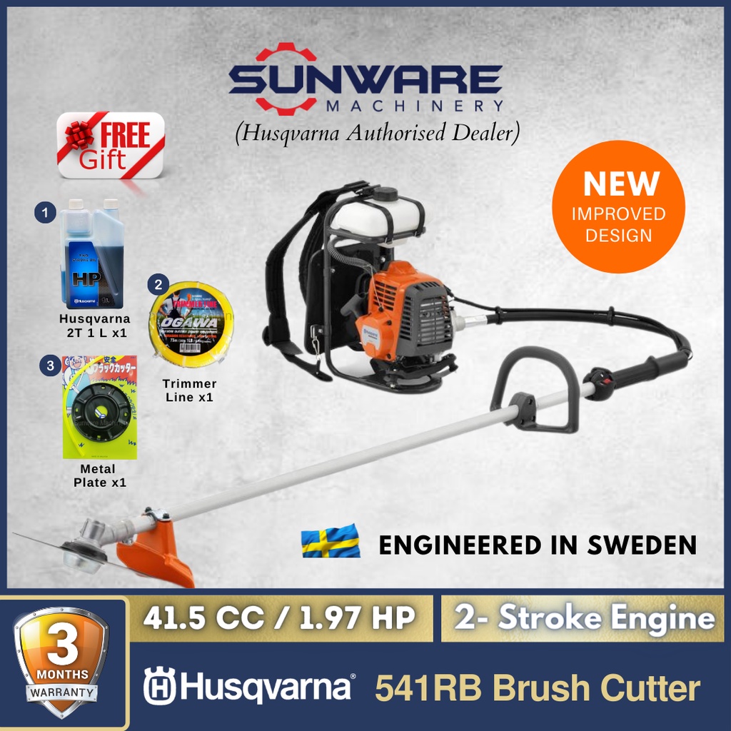 HUSQVARNA 541RB Backpack Brush Cutter Mesin Rumput (With Free Gifts)