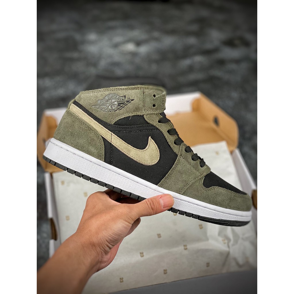 air jordan 1 mid military olive