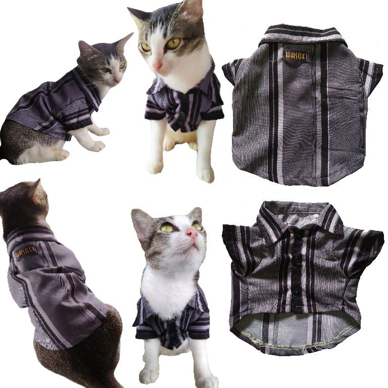  BAJU  KUCING KEMEJA PELIKAT BATIK  COTTON PET SHIRT 