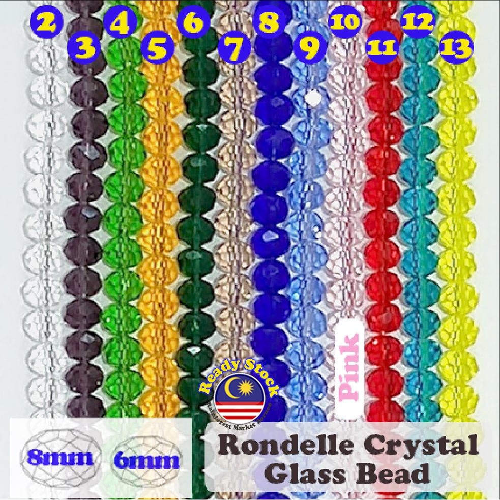 GB6016 Rondelle Crystal Glass Beads 🇲🇾 Donut Bead DIY Tasbih Gelang