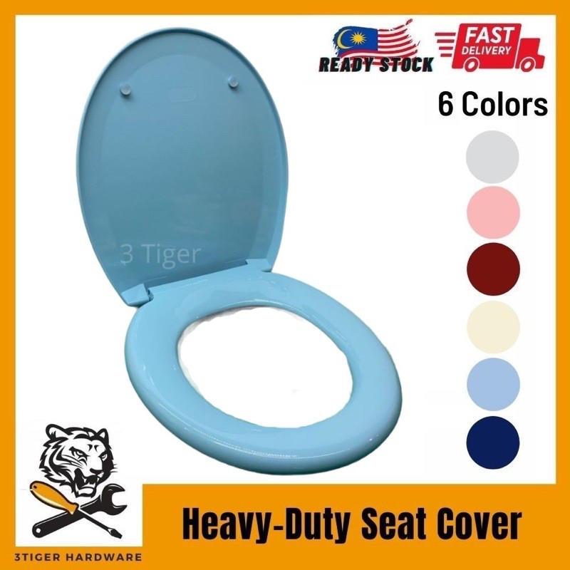 Heavy Duty Toilet Seat Cover With Adjustable Hinges Plastik Jamban Duduk Tandas Penutup Tandas Duduk Shopee Malaysia