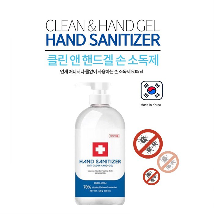 Hand Sanitizer Drs CLEAN HAND GEL 500ml/ Pembasmi Kuman
