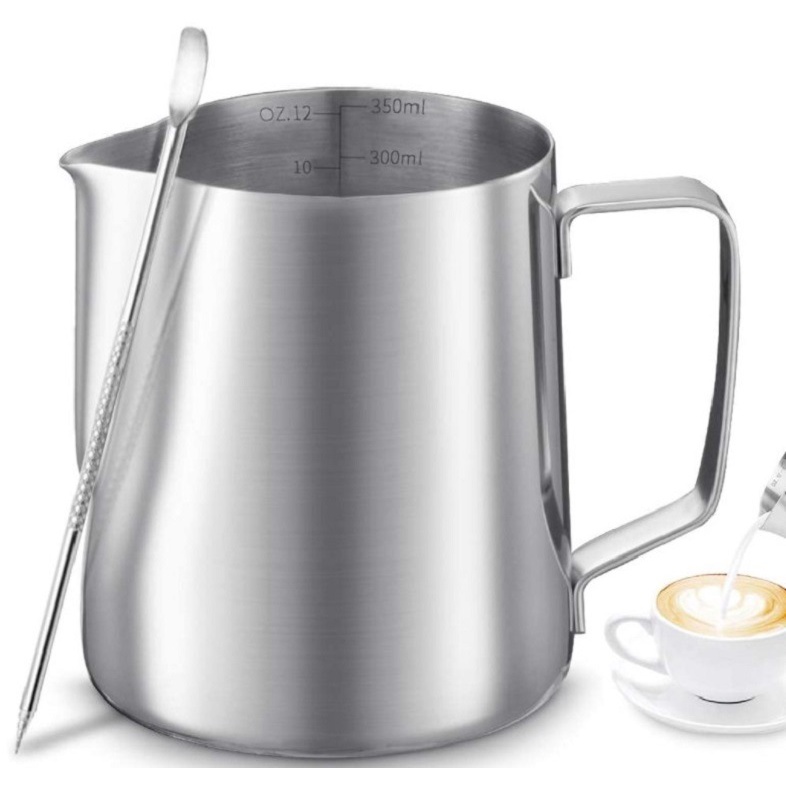 350/600ml Milk Jug Coffee Cream Pitcher Measuring Cup 304 Stainless ...