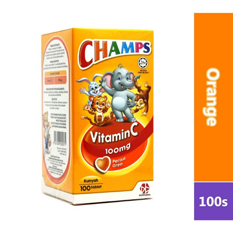 Champs Vitamin C Orange Flavour 100mg / 100s Original Shopee Malaysia