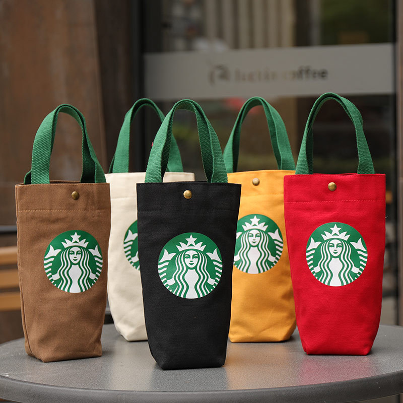 STARBUCK Coffee Handbag Reusable Pouch Tote Cup Carrier Bag Tumbler ...