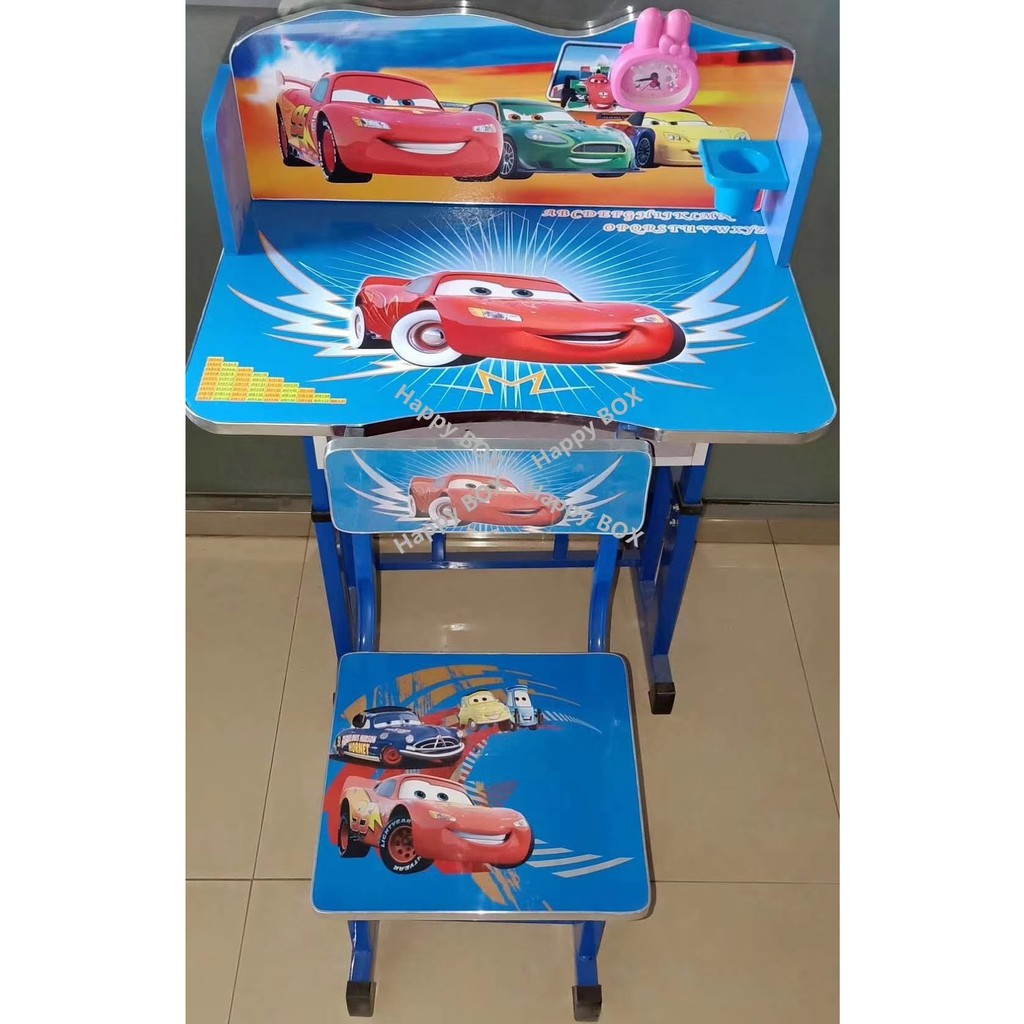 Study Table and Chair Kid Set with Cartoon Design [ RED CAR ] | Shopee  Malaysia