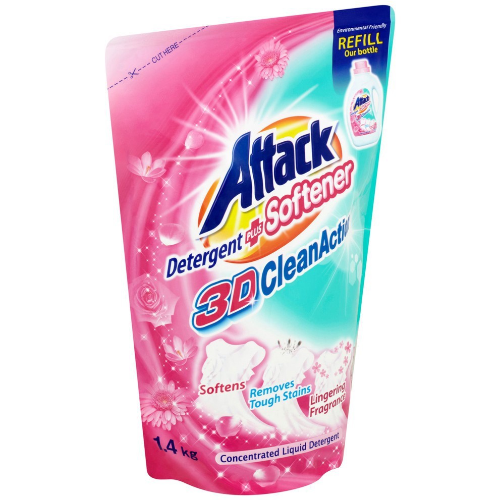 Attack Detergent Liquid + Softener Refill (1.4kg)