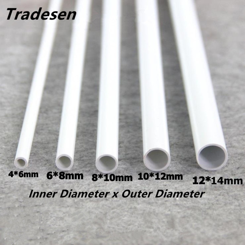 2pcs 50cm O.D 6mm to14mm White PVC Pipe Hiquality Water Supply Pipe