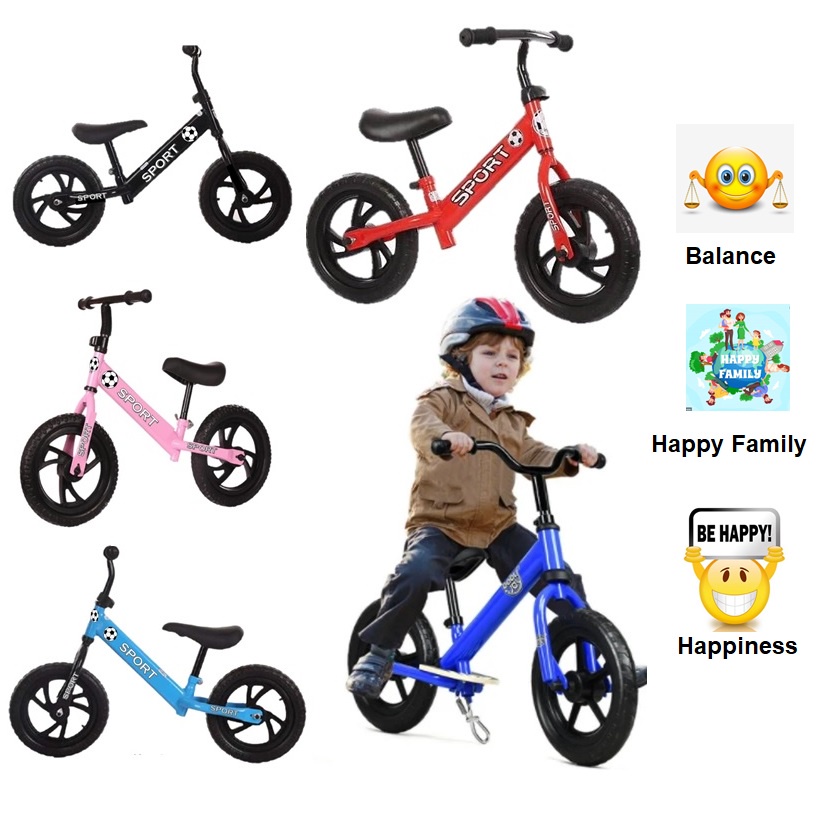 12 inch Training Kids Balance Bike Ultra Cool Colors Push Bikes for
