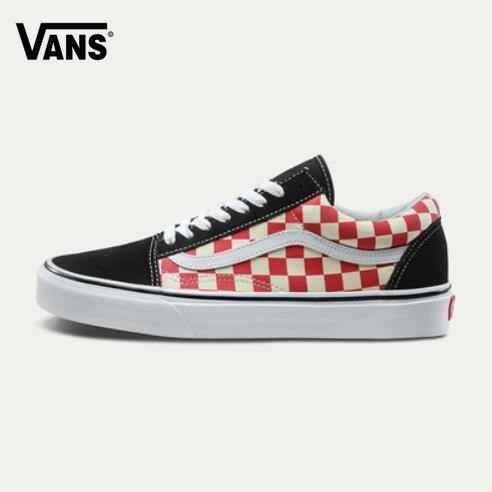 vans old skool red checkerboard