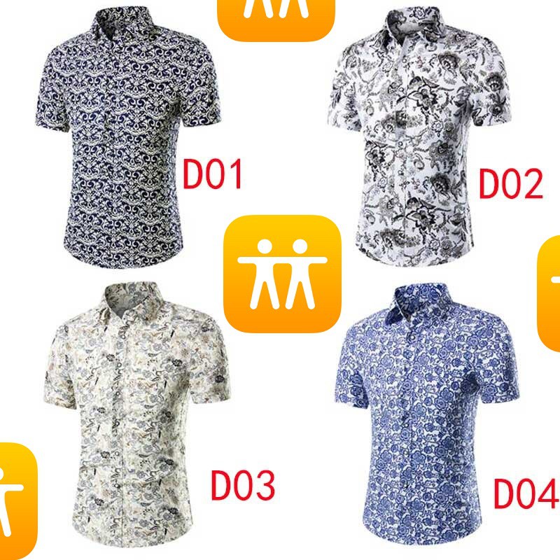 kemeja lelaki baju  batik bunga flora paling popular men 