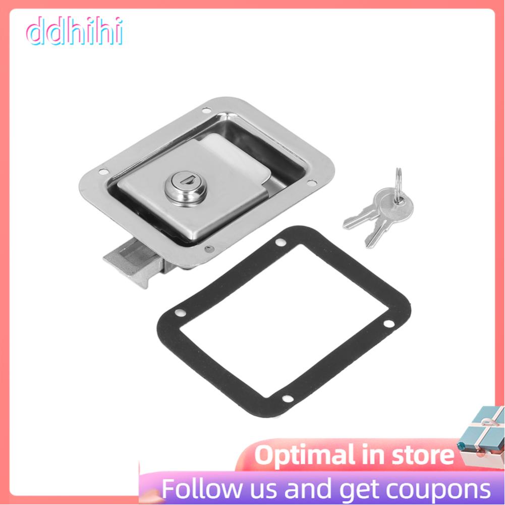 Ddhihi Travel Trailer Lock Stainless Steel Flush Mount Paddle Handle RV Door Latch for Toolbox Cabinet Electric Box