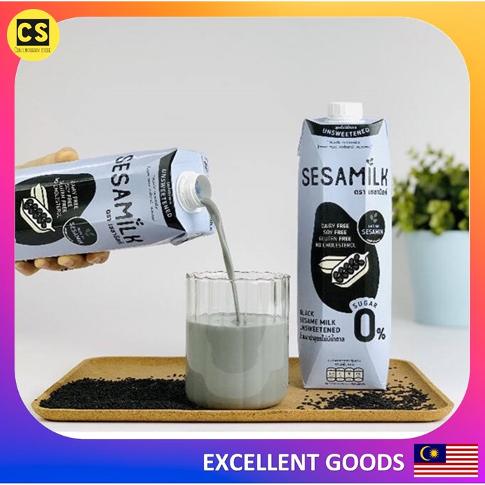 SESAMILK Unsweetened Black Sesame Milk 1000ml The aromatic and creamy