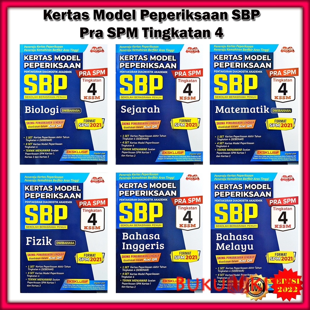 Buy Buku Latihan  Kertas Model Peperiksaan SBP Pra SPM Tingkatan 4