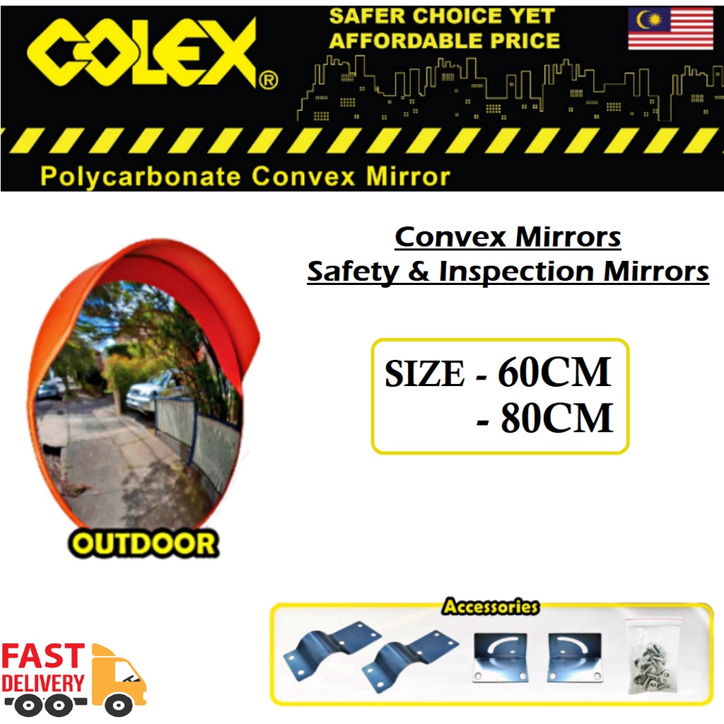 COLEX CONVEX MIRROR 80cm 60cm Road Safety Mirror Road Traffic Outdoor CERMIN KESELAMATAN