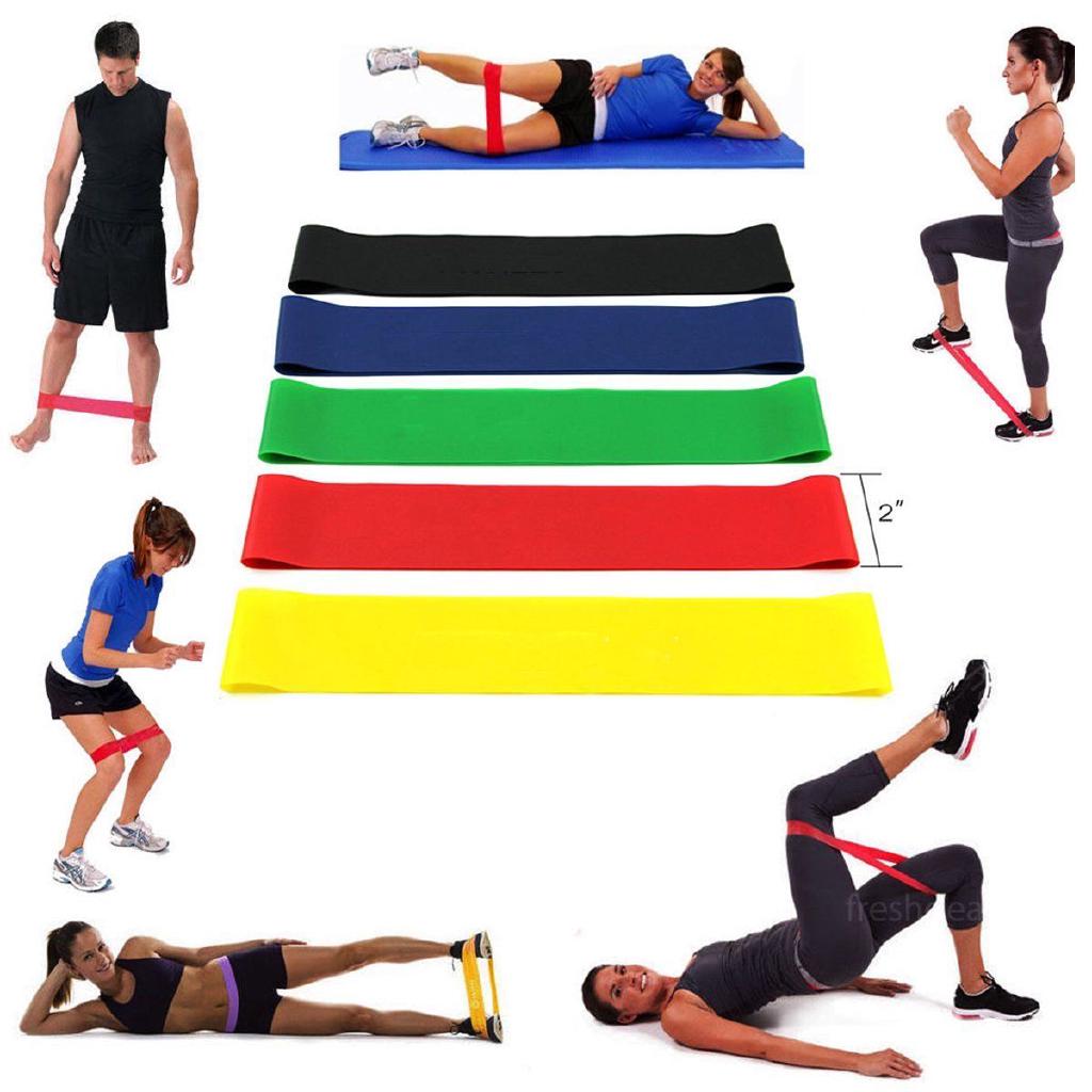 Stretching Ankle Elastic Training Bands Loop 3 Gym Colors Exercise Yoga ...