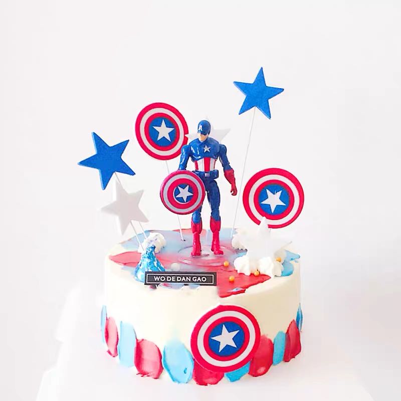 Versatile Essential 10pcs/set various cartoon anime themed sponge cake top hat accessories Ice Queen Avengers princes... - Image 3