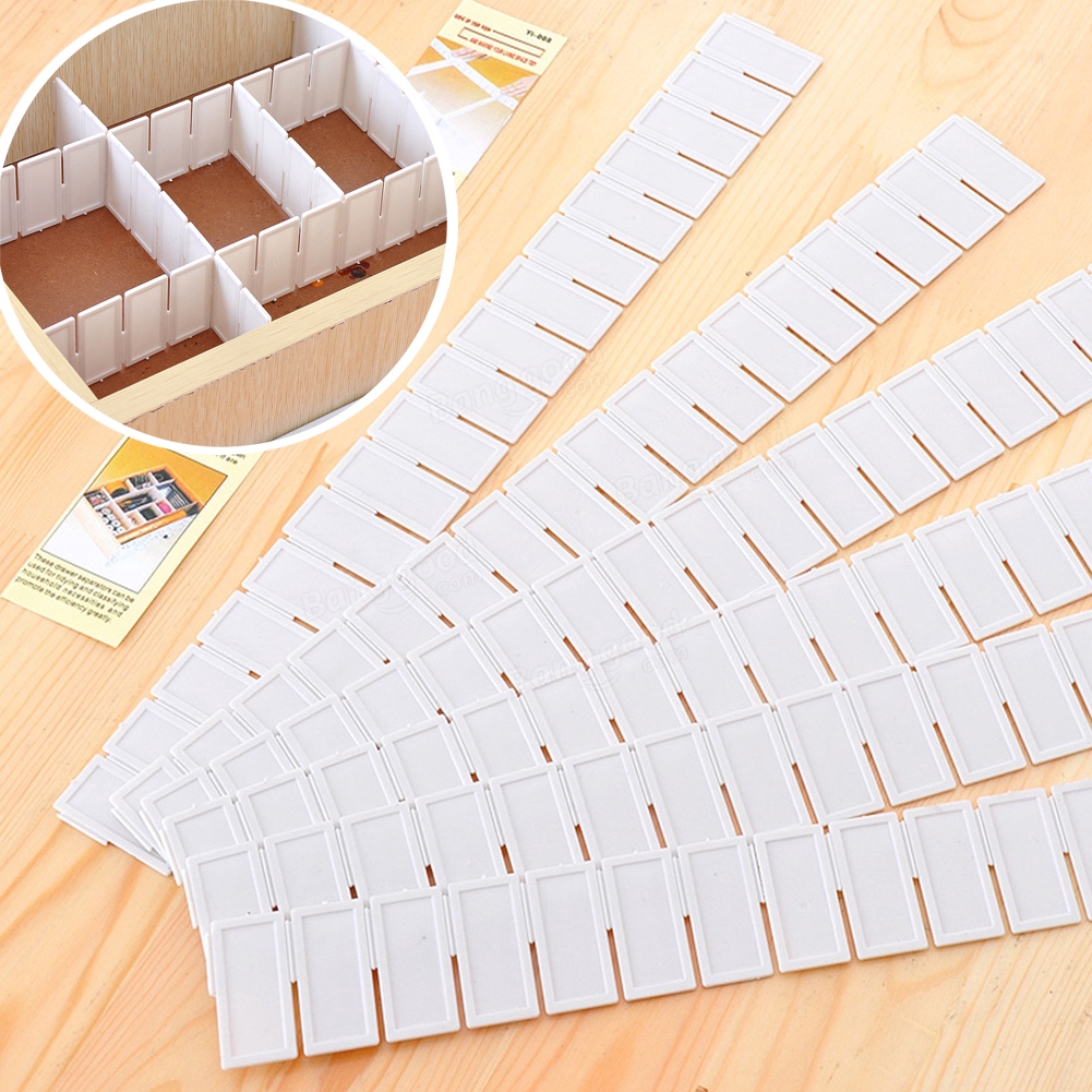 6pcs Adjustable Drawer Clapboard Divider Cabinet Partition Storage