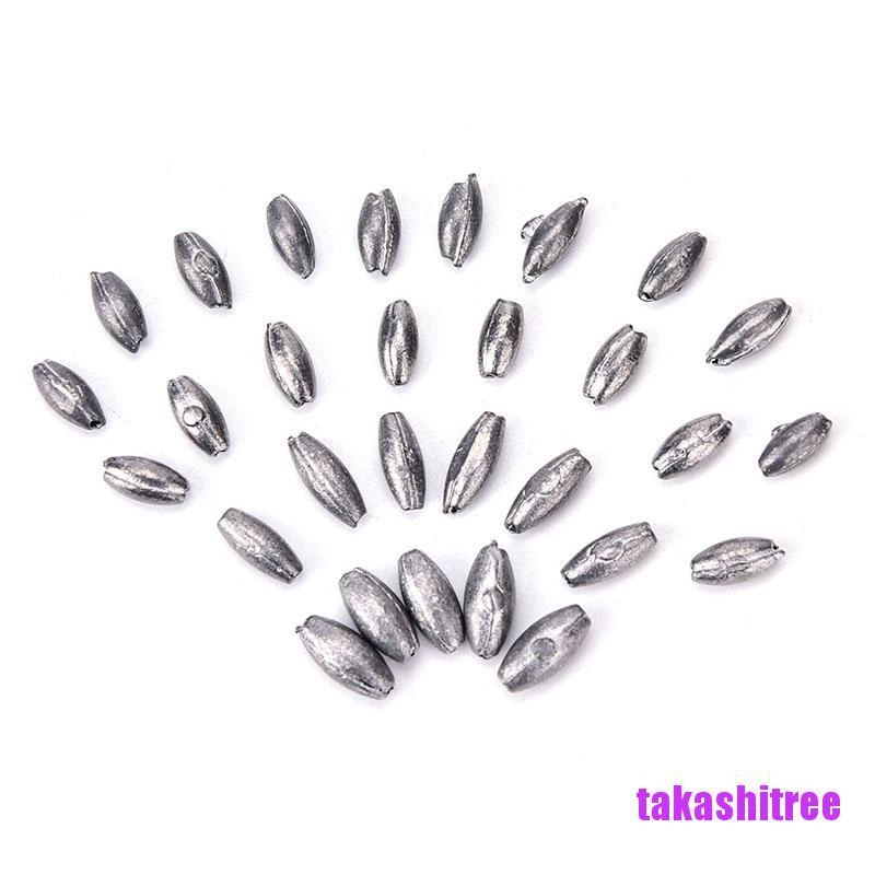 Multi Purpose *takashitree* 100pcs olive shape lead sinkers pure making fishing Durable Have - Image 5