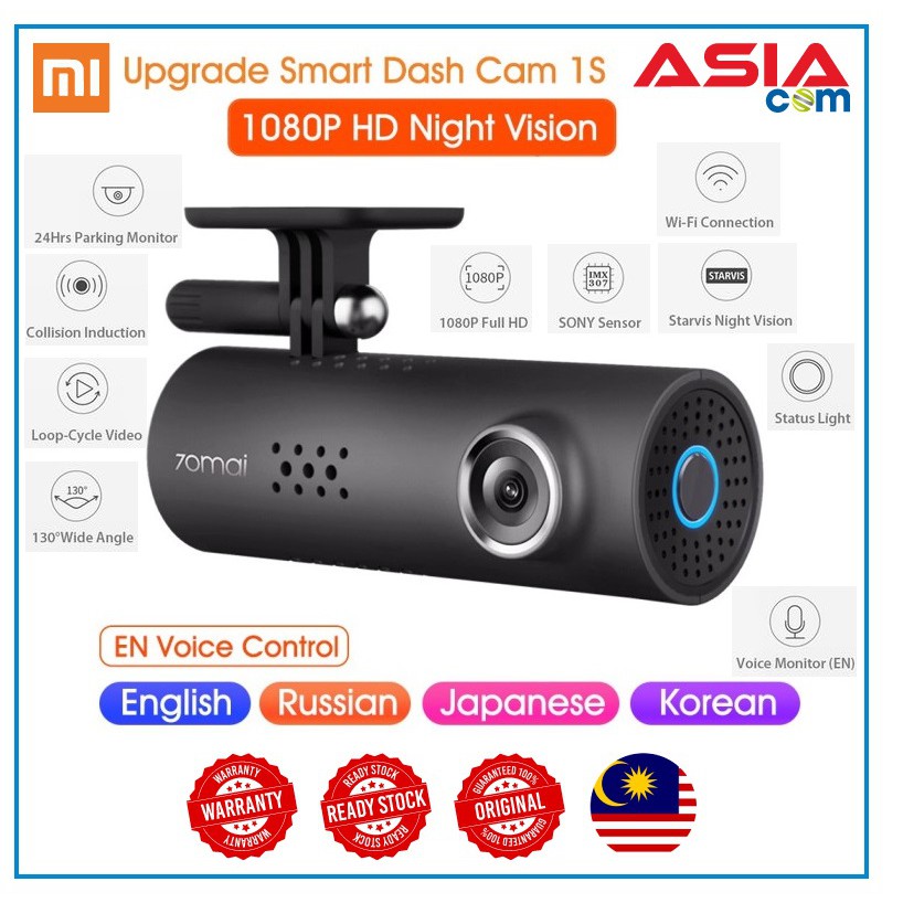 Ready Xiaomi 70MAI 1S 1080P Cam Recorder Car Recorder Dashcam Dashboard