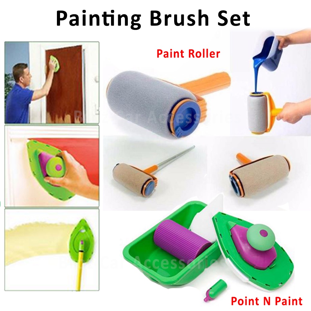 🖌️ NonDrip Magic Paint Roller Point N Paint Tray Easy Painting House