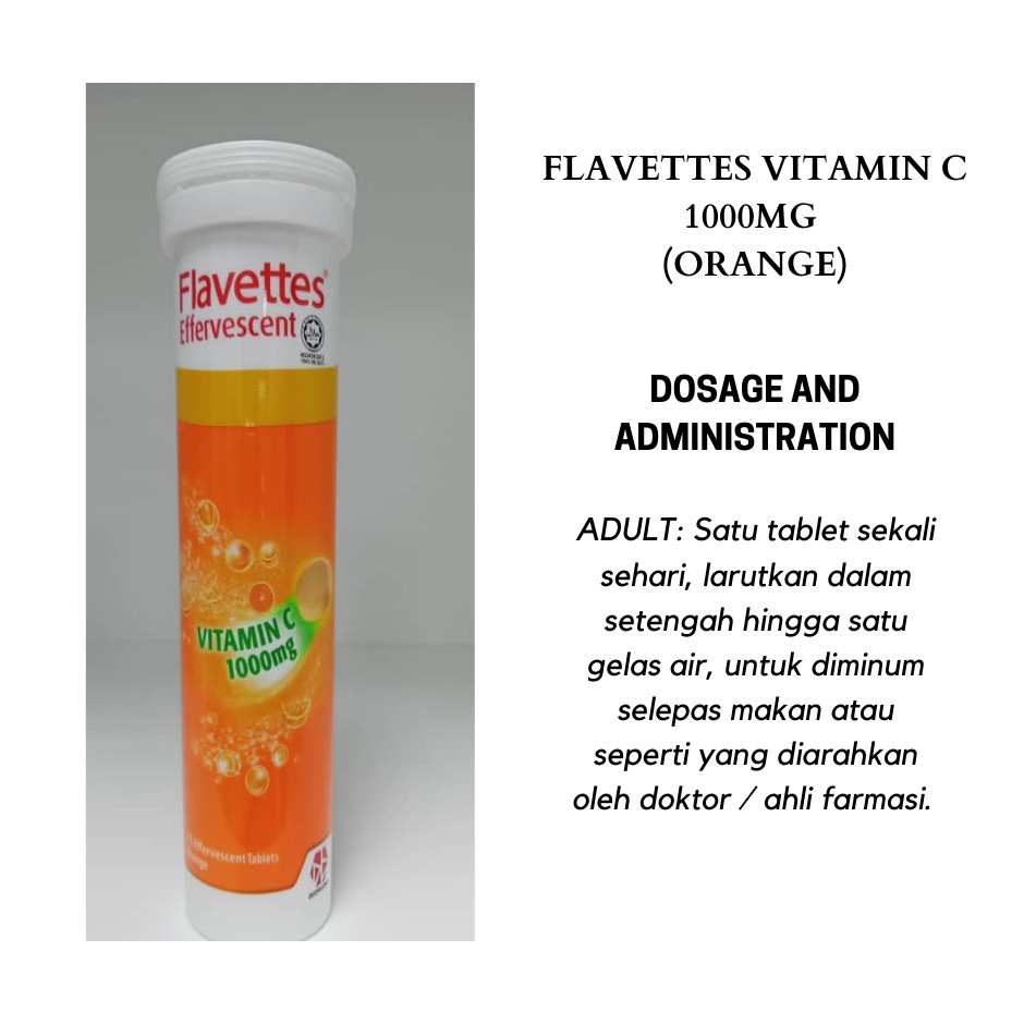 Ready Stock Flavettes Effervescent Vitamin C 1000 Mg 15 S Orange Shopee Malaysia