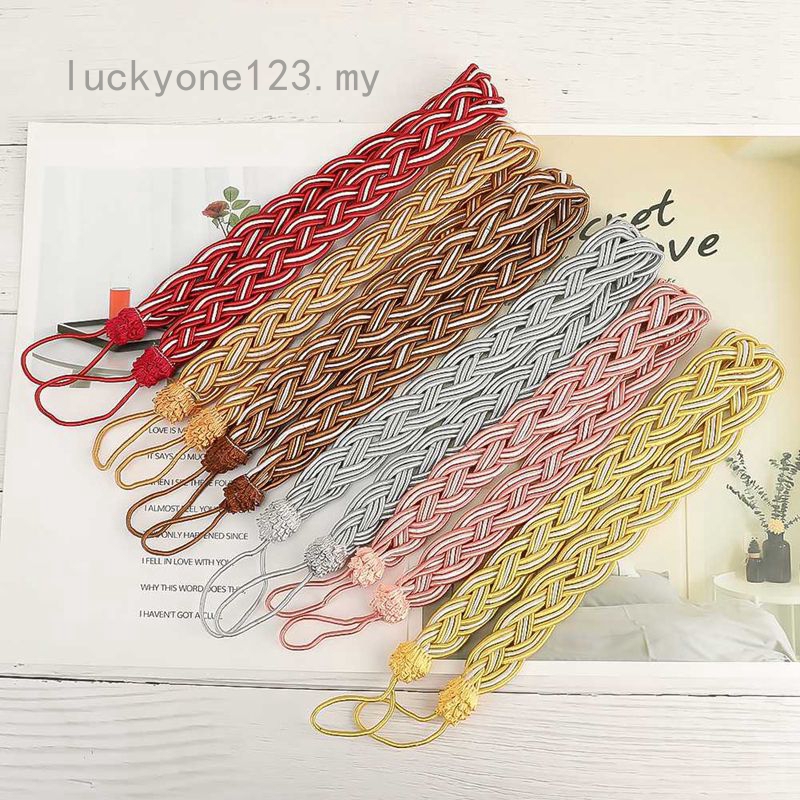 Pair Of Braided Satin Rope Curtain Tie Backs Tiebacks Holdbacks
