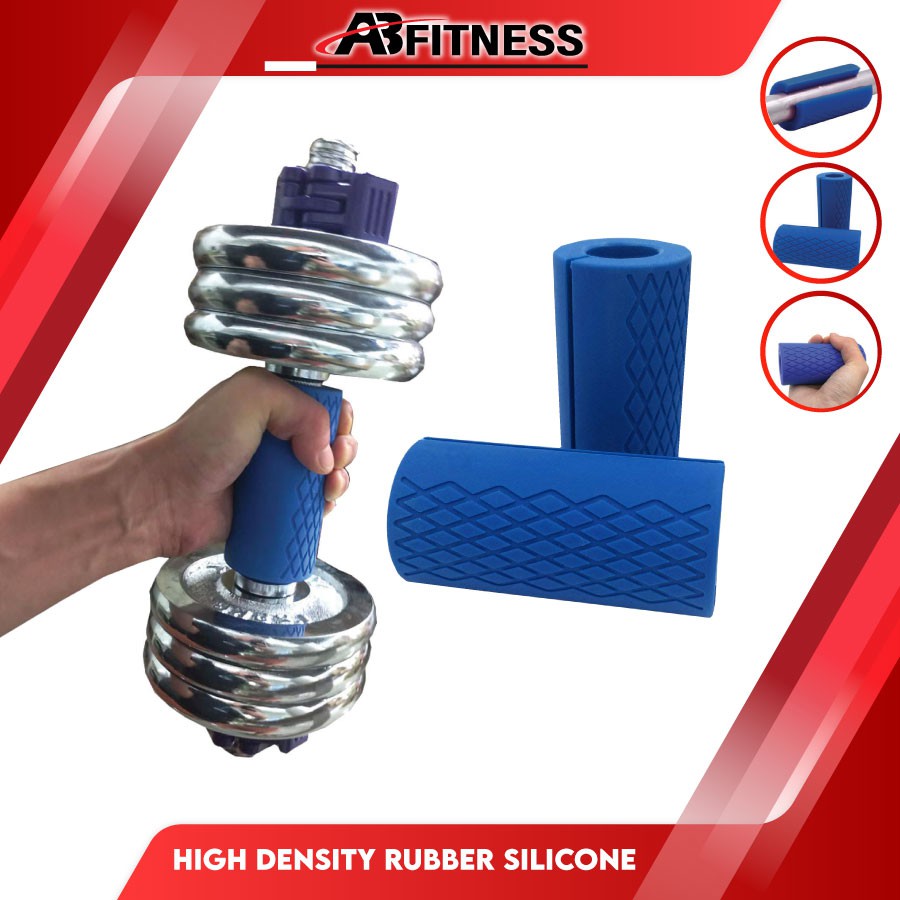 High Density Rubber Silicone Arm Training Dumbbell Barbell Fat Grip ...