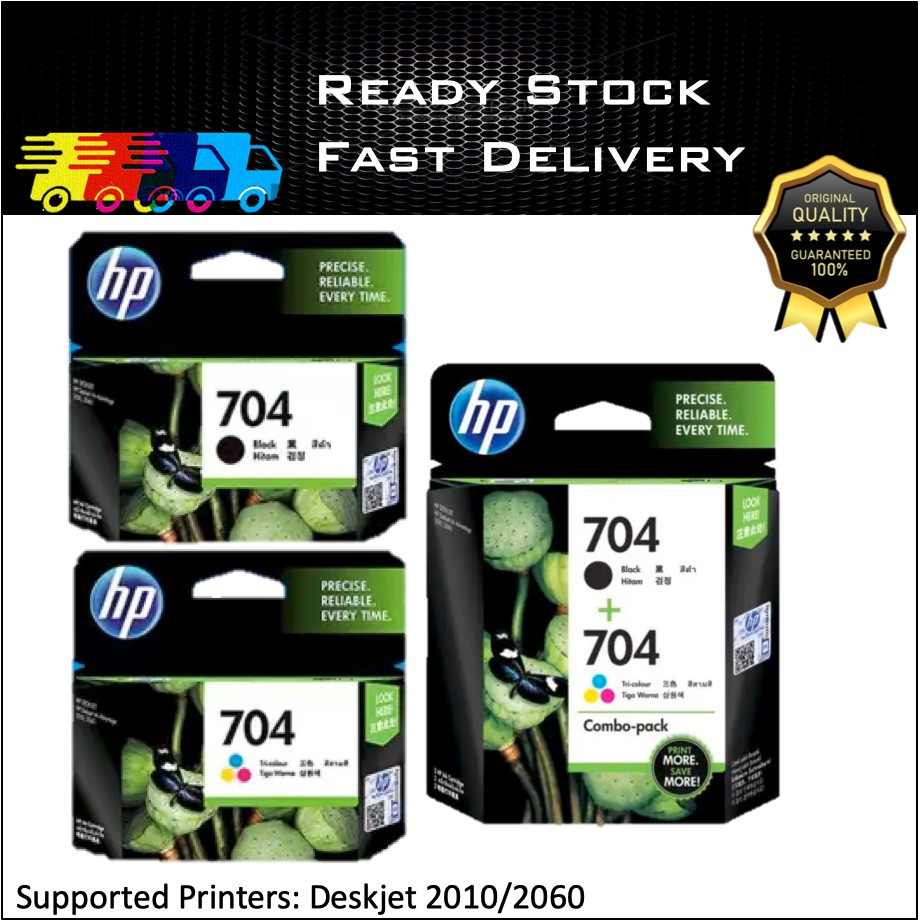 (Ready Stock) Original Hp 704 Ink black & Colour ink cartridge 704