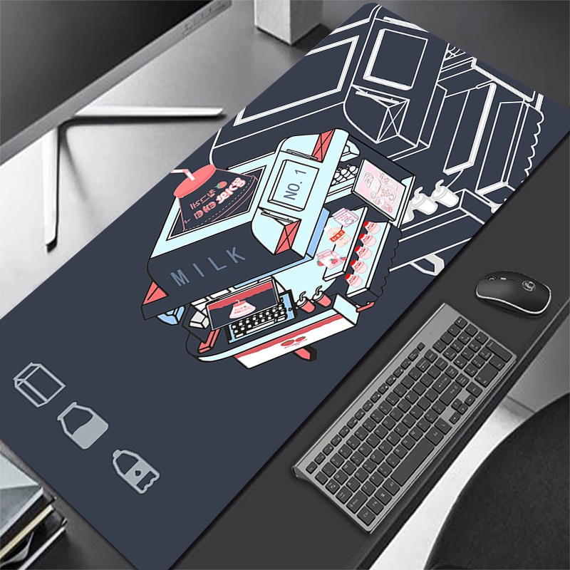Kawaii Computer Mouse Pad Black Anime Mousepad Company Large Gaming ...