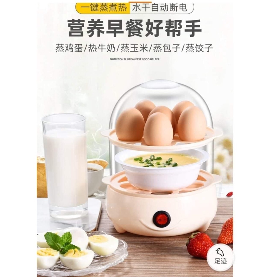 多功能双层迷你蒸蛋器 EGG COOKER STEAMER 2 LAYERS Pengukus Telur Dandang Electric Automatic Safe Power Off Boiler Multi-Function