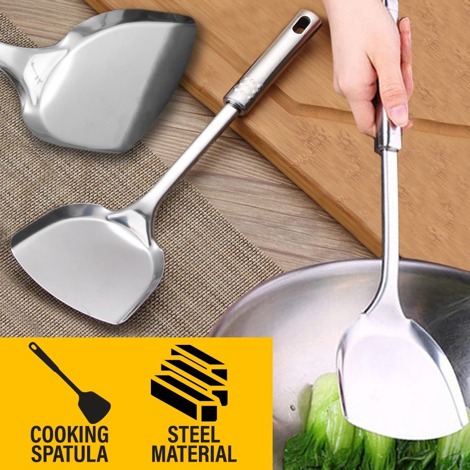 Feeton_homeware Steel Cooking Wok Spatula Utensil Kitchenware | Shopee ...