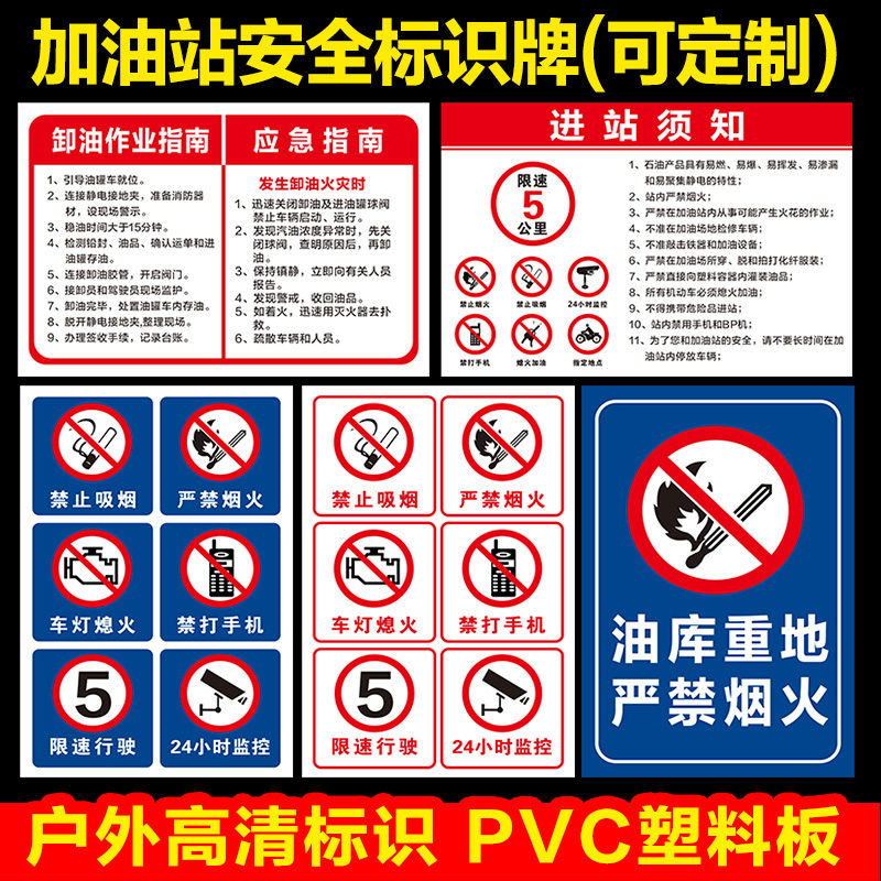Notice of Gas Station Entry Tank Area Brand Motorcycle Refueling Area ...