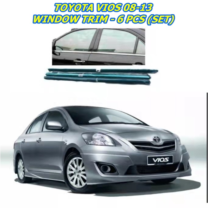 TOYOTA VIOS 08 - 13 CHROME WINDOW TRIM ( 6PCS ) | Shopee Malaysia