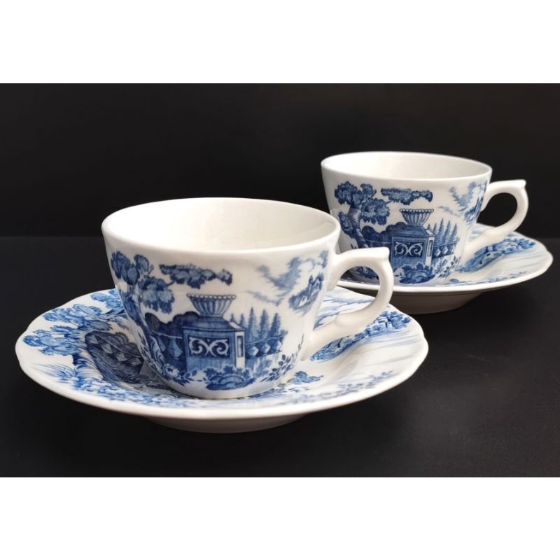 NIKKO - 2 Sets Vintage Double Phoenix Ironstone Blue White Design Cup ...