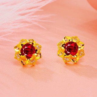 Emas Korea Bunga Mawar Zirkon Anting Anting Subang Emas Korea Bunga Mawar Zirkon Anting Anting Subang