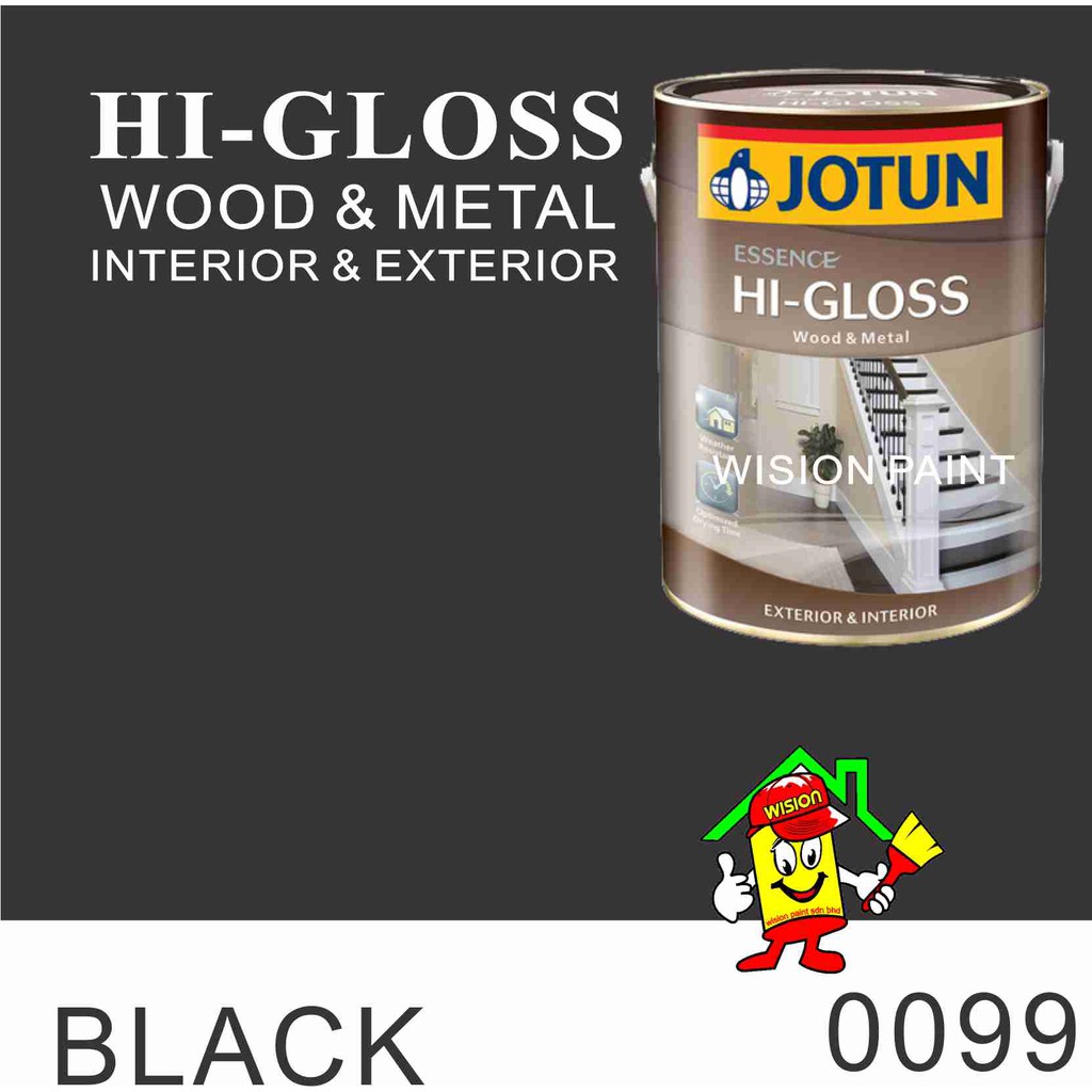 black 0099 ( 5L ) JOTUN HI GLOSS WOOD AND METAL PAINT EXTERIOR AND