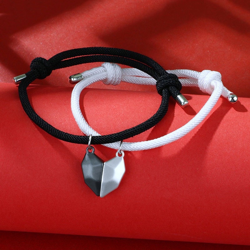 Pasangan Gelang Couple 1set Gelang couple Lovers  Bracelets Adjustable Couple Sister Best friend Magnet bracelet