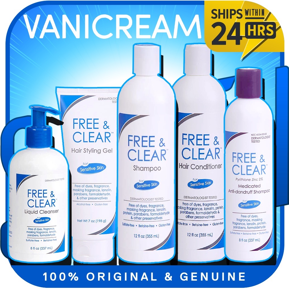 Vanicream FREE & CLEAR Liquid Cleanser / Medicated AntiDandruff Shampoo / Shampoo / Conditioner