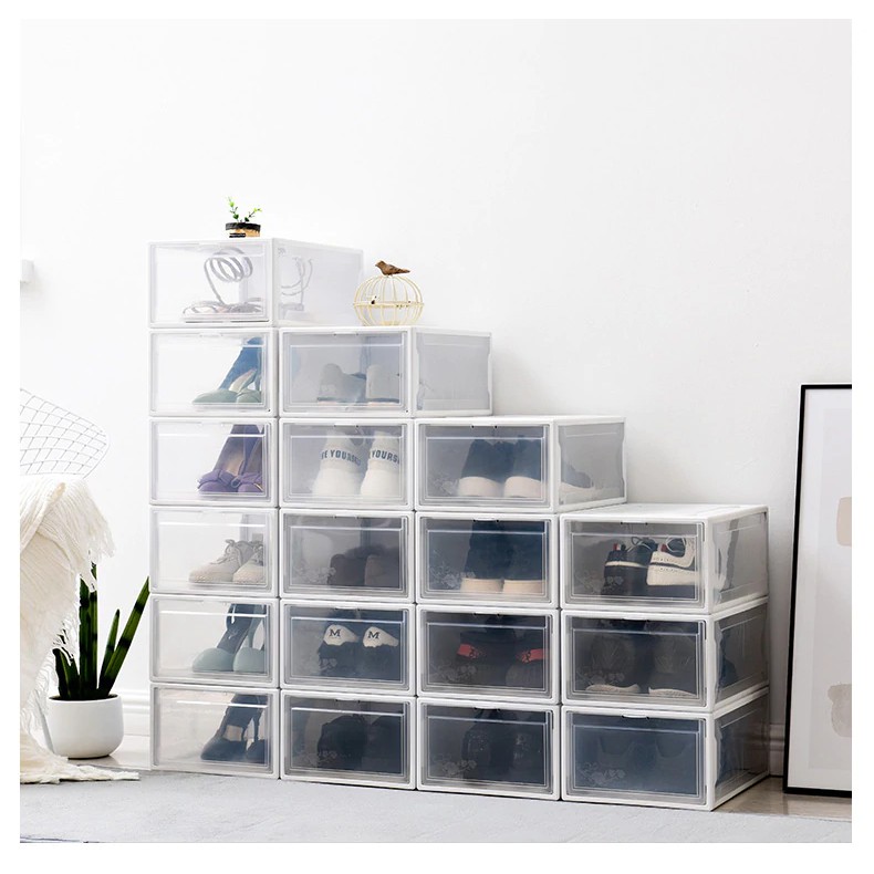 Large Shoe Rack Clear Plastic Storage Box Shoe Organizer Shoe Shelf Cabinet Shoe Box For High Heeled Sneaker Shoebox Organizer Shopee Malaysia