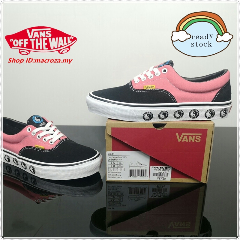 vans black and pink shoes
