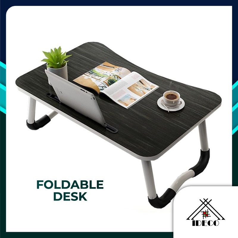 (Clearence) iDECO Foldable Laptop Desk Bed Study Desk With Cup & Phone