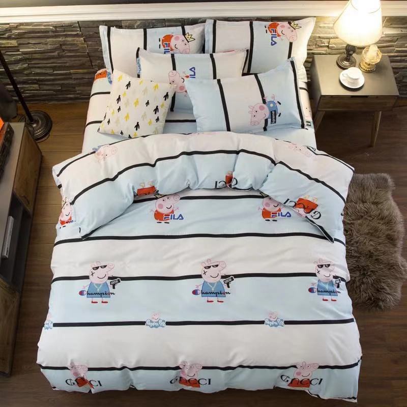 Cartoon Peppa Pig 4in1 Polyester Children Bedsheet Bedding Sets