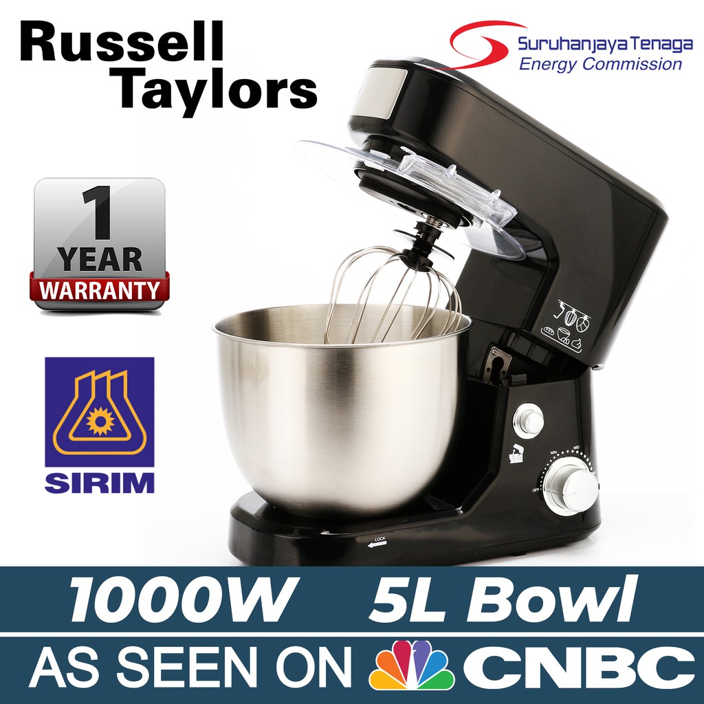 Russell Taylors Stand Mixer Cake Kitchen Blender 1000w 5l Sm