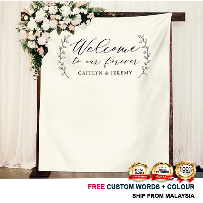 Banner Decoration / Backdrop Custom Banner / Wedding / Celebration